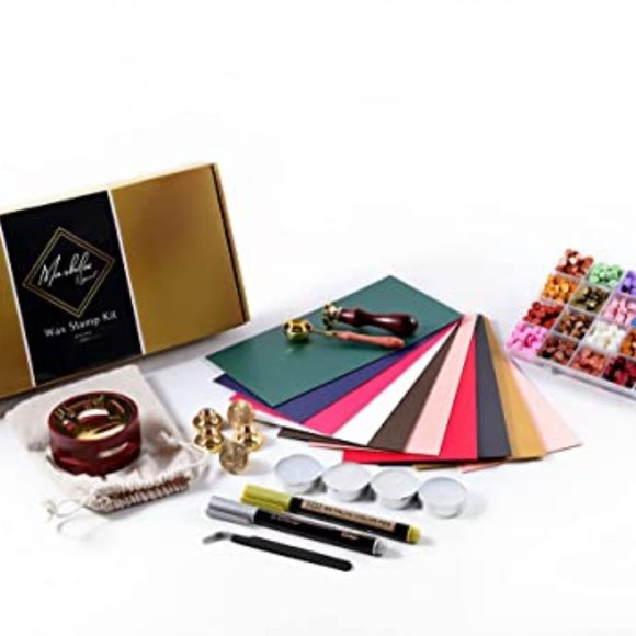 Marbolox Wax Seal Kit with 5 Seal Designs, 24 Colors(620 Pcs) Wax Seal S… - Picture 1 of 7